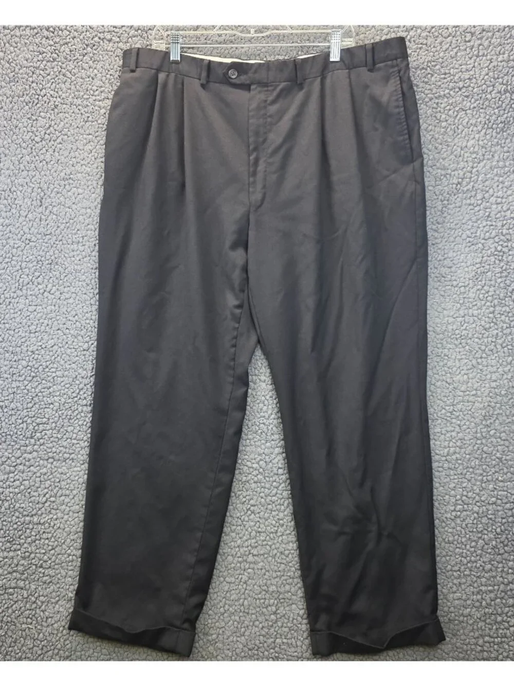 Vintage 90s Lauren Ralph Lauren 42 Total Comfort Pleated Wool Dress Pants Black